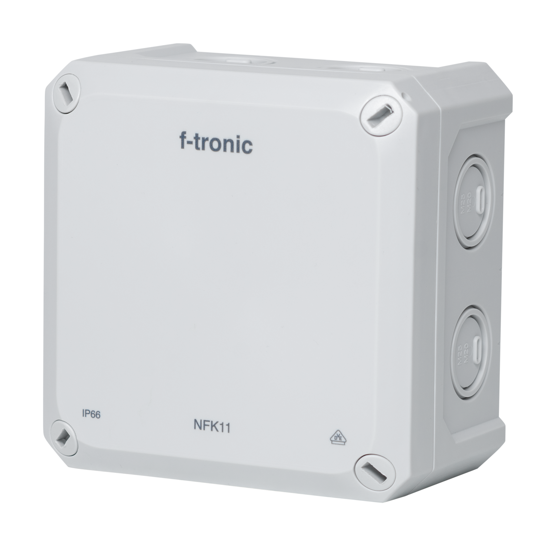 7340191 F-TRONIC NEPTUN Compact 分线盒 110x110x67mm 预冲压 IP66 PS 灰色 NFK11gr